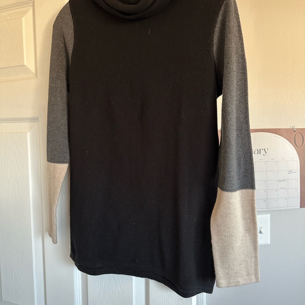 Ford Black and Gray Cowl Neck Sweater